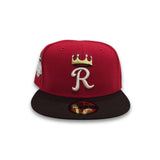 Red Kansas City Royals Brown Visor Gray Bottom 2012 All Star Game Side Patch New Era 59Fifty Fitted