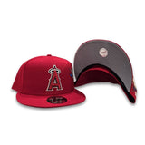 Red Los Angeles Angels Gray Bottom City Art Side Patch New Era 9Fifty Snapback