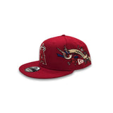 Red Los Angeles Angels Gray Bottom City Art Side Patch New Era 9Fifty Snapback