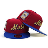 Red New York Mets Royal Blue Visor Gray Bottom 25th Anniversary Side Patch New Era 59Fifty Fitted