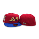 Red New York Mets Royal Blue Visor Gray Bottom 25th Anniversary Side Patch New Era 59Fifty Fitted