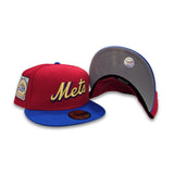 Red New York Mets Royal Blue Visor Gray Bottom 25th Anniversary Side Patch New Era 59Fifty Fitted