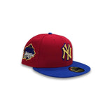 Red New York Mets Royal Blue Visor Gray Bottom 25th Anniversary Side Patch New Era 59Fifty Fitted