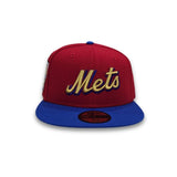 Red New York Mets Royal Blue Visor Gray Bottom 25th Anniversary Side Patch New Era 59Fifty Fitted