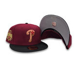 Burgundy Philadelphia Phillies Black Gray Bottom 1996 All Star Game Side Patch New Era 59Fifty Fitted