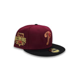 Burgundy Philadelphia Phillies Black Gray Bottom 1996 All Star Game Side Patch New Era 59Fifty Fitted