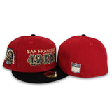 Red San Francisco 49ers Black Visor Gray Bottom 30th Anniversary Side Patch New Era 59Fifty Fitted