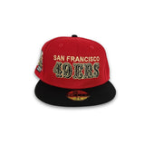 Red San Francisco 49ers Black Visor Gray Bottom 30th Anniversary Side Patch New Era 59Fifty Fitted