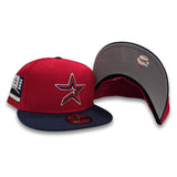 Red Houston Astros Navy Blue Visor Gray Bottom 2000 Inaugural Season Side Patch New Era 59Fifty Fitted