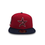 Red Houston Astros Navy Blue Visor Gray Bottom 2000 Inaugural Season Side Patch New Era 59Fifty Fitted