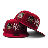 Red New York Yankees Tattoo Logo Gray Bottom Upside Down 1999 World Series Side Patch New Era 9Fifty Snapback Hat