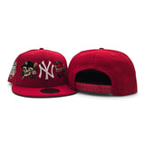 Red New York Yankees Tattoo Logo Gray Bottom Upside Down 1999 World Series Side Patch New Era 9Fifty Snapback Hat