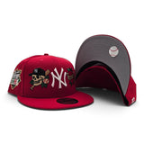 Red New York Yankees Tattoo Logo Gray Bottom Upside Down 1999 World Series Side Patch New Era 9Fifty Snapback Hat