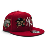 Red New York Yankees Tattoo Logo Gray Bottom Upside Down 1999 World Series Side Patch New Era 9Fifty Snapback Hat