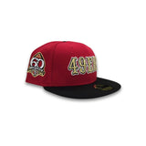 Red San Francisco 49ers Black Visor Gray Bottom 60 Seasons Side Patch New Era 59Fifty Fitted