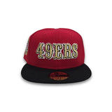 Red San Francisco 49ers Black Visor Gray Bottom 60 Seasons Side Patch New Era 59Fifty Fitted