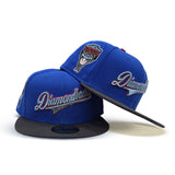 Royal Blue Script Arizona Diamondbacks Dark Gray Visor Gray Bottom 1998 Inaugural Season Side Patch New Era 59Fifty Fitted