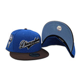 Royal Blue Arizona Diamondbacks Script Brown Visor Icy Blue Bottom 1998 Inaugural Season Side Patch New Era 59Fifty Fitted