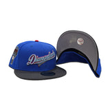 Royal Blue Script Arizona Diamondbacks Dark Gray Visor Gray Bottom 1998 Inaugural Season Side Patch New Era 59Fifty Fitted