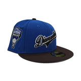 Royal Blue Arizona Diamondbacks Script Brown Visor Icy Blue Bottom 1998 Inaugural Season Side Patch New Era 59Fifty Fitted