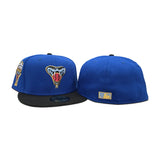 Royal Blue Arizona Diamondbacks Black Visor Gray Bottom 1998 Inaugural Season Side Patch New Era 59Fifty Fitted