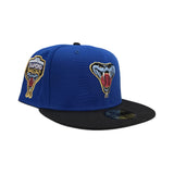 Royal Blue Arizona Diamondbacks Black Visor Gray Bottom 1998 Inaugural Season Side Patch New Era 59Fifty Fitted