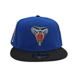 Royal Blue Arizona Diamondbacks Black Visor Gray Bottom 1998 Inaugural Season Side Patch New Era 59Fifty Fitted