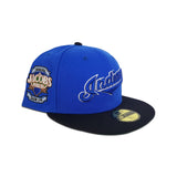 Royal Blue Cleveland Indians Navy Blue Visor Green Bottom Inaugural Season 1994 Jacobs Field Side Patch 59fifty Fitted