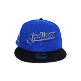 Royal Blue Cleveland Indians Navy Blue Visor Green Bottom Inaugural Season 1994 Jacobs Field Side Patch 59fifty Fitted