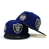 Royal Blue Las Vegas Raiders Black Visor Gray Bottom 60th Anniversary New Era 9Fifty Snapback