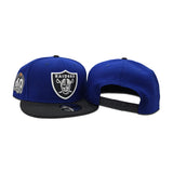 Royal Blue Las Vegas Raiders Black Visor Gray Bottom 60th Anniversary New Era 9Fifty Snapback