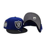 Royal Blue Las Vegas Raiders Black Visor Gray Bottom 60th Anniversary New Era 9Fifty Snapback