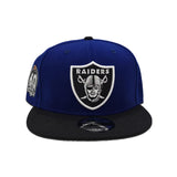 Royal Blue Las Vegas Raiders Black Visor Gray Bottom 60th Anniversary New Era 9Fifty Snapback