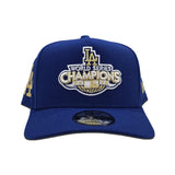 Royal Blue Los Angeles Dodgers 2020 World Series Champions Curved Brim Gray Bottom Team Logo Side Patch New Era A-Frame 9Fifty Snapback