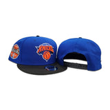 Royal Blue New York Knicks Black Visor Gray Bottom 1946 Established Side Patch New Era 9Fifty Snapback