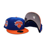 Royal Blue New York Knicks Orange Visor Gray Bottom Established 1946 Side Patch New Era 59Fifty Fitted