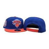 Royal Blue New York Knicks Orange Visor Gray Bottom 2x Champions Side Patch New Era 9Fifty Snapback