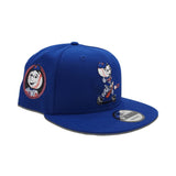 Royal Blue New York Mr. Mets swinging Bat Orange Bottom Mr. Mets Side Patch 9Fifty Snapback