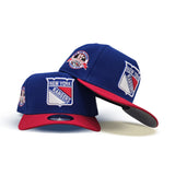 Royal Blue New York Rangers Red Visor Gray Bottom 85th Anniversary Side Patch New Era Curved Brim A-Frame 9Forty Snapback