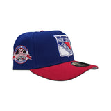 Royal Blue New York Rangers Red Visor Gray Bottom 85th Anniversary Side Patch New Era Curved Brim A-Frame 9Forty Snapback