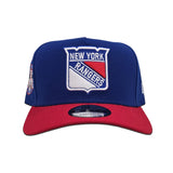 Royal Blue New York Rangers Red Visor Gray Bottom 85th Anniversary Side Patch New Era Curved Brim A-Frame 9Forty Snapback