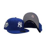 Royal Blue New York Yankees Gray Bottom 1999 World Series Side Patch New Era 59Fifty Fitted