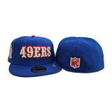 Royal San Francisco 49ers Gray Bottom 60 Seasons Side Patch New Era 59Fifty Fitted