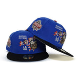 Royal Blue Los Angeles Dodgers Shohei Ohtani Black Visor Gray Bottom 40th Anniversary Side Patch New Era 59Fifty Fitted