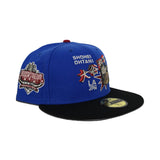 Royal Blue Los Angeles Dodgers Shohei Ohtani Black Visor Gray Bottom 40th Anniversary Side Patch New Era 59Fifty Fitted