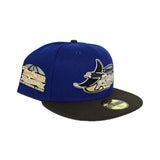 Royal Blue Tampa Bay Rays Black Visor Gray Bottom Tropicana Field Side Patch New Era 59Fifty Fitted