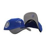 Royal Blue Toronto Blue Jays Dark Gray Curved Brim Gray Bottom 30th Season Side Patch New Era A-Frame 9Forty Snapback