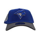 Royal Blue Toronto Blue Jays Dark Gray Curved Brim Gray Bottom 30th Season Side Patch New Era A-Frame 9Forty Snapback