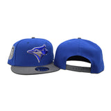 Royal Blue Toronto Blue Jays Dark Gray Visor Gray Bottom 30th Anniversary Side Patch New Era 9Fifty Snapback