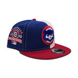 Royal Blue White Split Chicago Cubs Red Visor Gray Bottom 1990 All Star Game Side Patch New Era 9Fifty Snapback